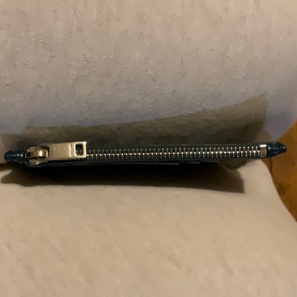 YSL (Saint Laurent) Fragments card holder (dark turquoise croc) - Picture 7 of 8